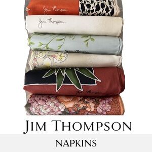 💐NEW Set of 6 JIM THOMPSON 100% SILK Square NAPKINS | NKSAA | 16” Square